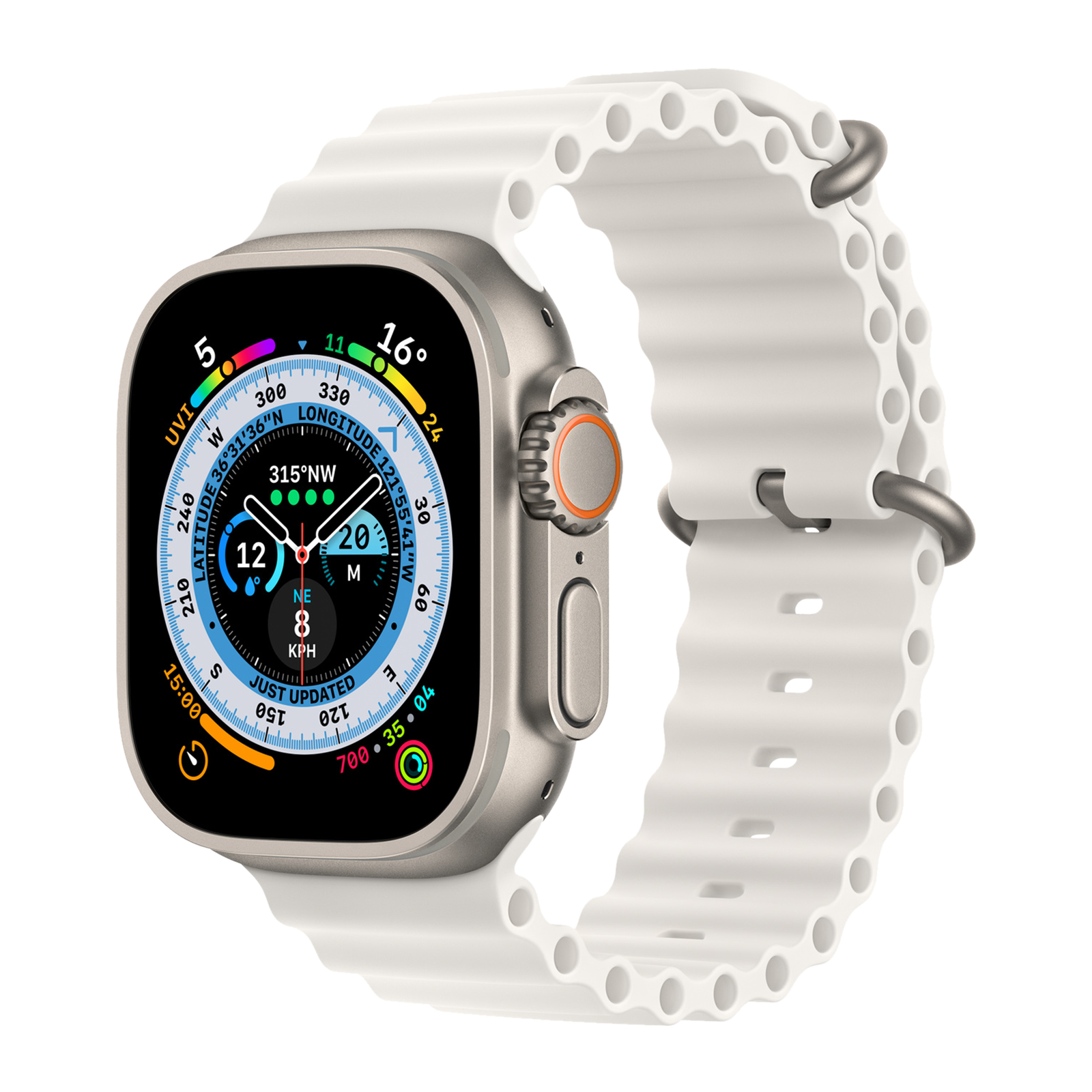 Buy Apple Watch Ultra Gps Cellular With White Ocean Band 49mm Retina